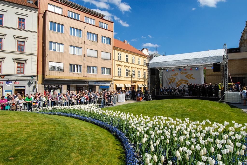 Svobodu navždy dnes Plzeňanům popřál americký veterán Earl Ingram, nadporučík 2. pěší divize. Jako zástupce amerických a belgických veteránů, kteří před 71 lety osvobozovali Plzeň, promluvil při hlavním vzpomínkovém aktu plzeňských Slavností svobody. Ten se letos konal u památníku G. S. Pattona, ceremoniál sledovalo kolem 400 lidí. Při setkání promluvili vedle primátora města Plzně Martina Zrzaveckého i další významní hosté, například velvyslanec Spojených států amerických v České republice J. E. Andrew Hirsch Schapiro. (foto: 6.5.2016)