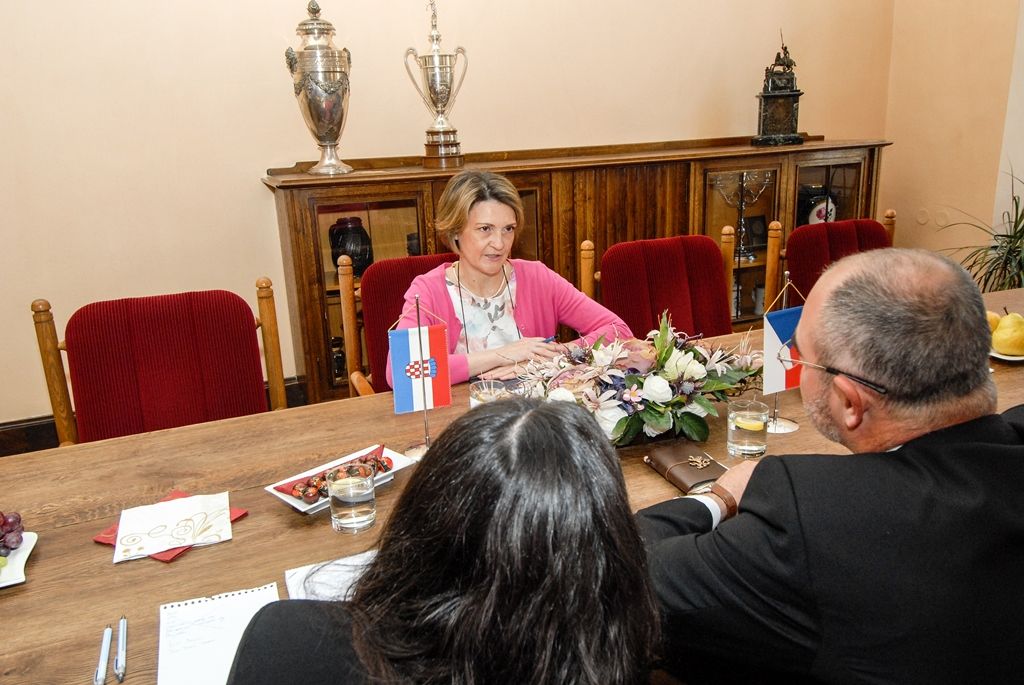 O projekt Evropské hlavní město kultury, zkušenosti s jeho organizací a přínosy pro město Plzeň se zajímala velvyslankyně Chorvatské republiky J. E. Ines Troha. Na plzeňské radnici ji přivítal primátor města Martin Zrzavecký, s nímž diskutovala o možnostech spolupráce na přípravě prestižního kulturního projektu. Evropská komise letos v březnu oznámila, že Evropským hlavním městem kultury pro rok 2020 bude chorvatské přístavní město Rijeka. (foto: 10.6.2016)