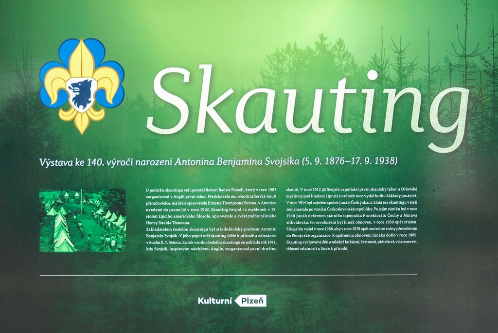 Plzeň si výstavou připomíná 140 let od narození zakladatele českého skautingu (foto: M. Pecuch, 3.9.2016)