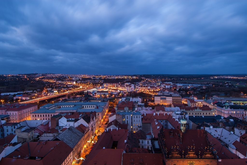 Prosincová Plzeň z věže sv. Bartoloměje (foto: M. Pecuch, 27.12.2016)