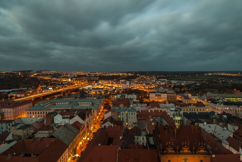 Prosincová Plzeň z věže sv. Bartoloměje (foto: M. Pecuch, 27.12.2016)