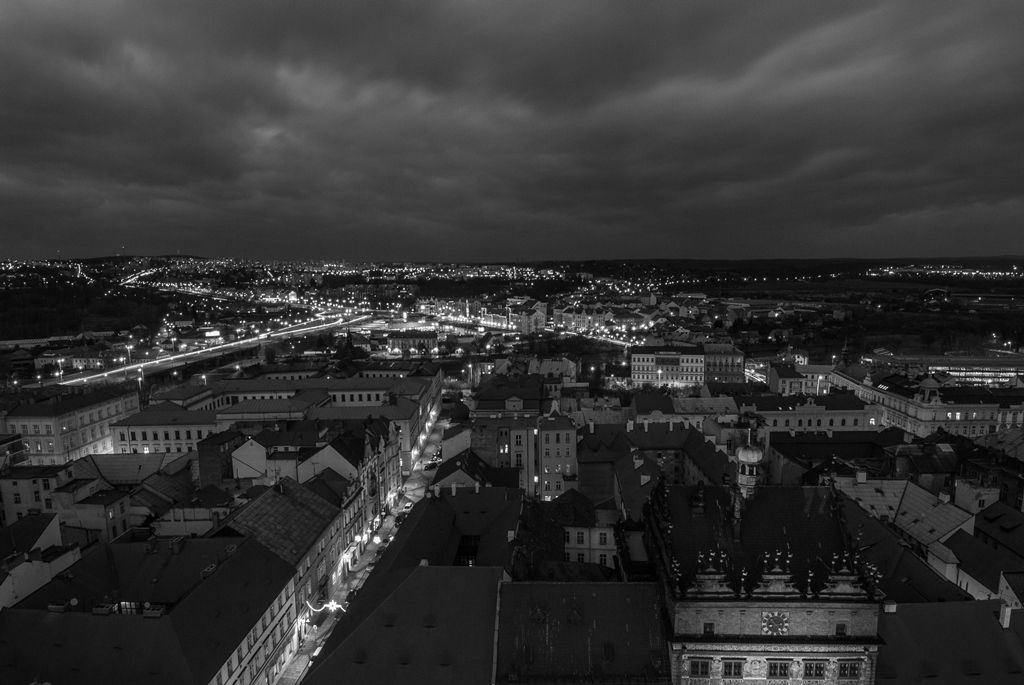 Prosincová Plzeň z věže sv. Bartoloměje (foto: M. Pecuch, 27.12.2016)