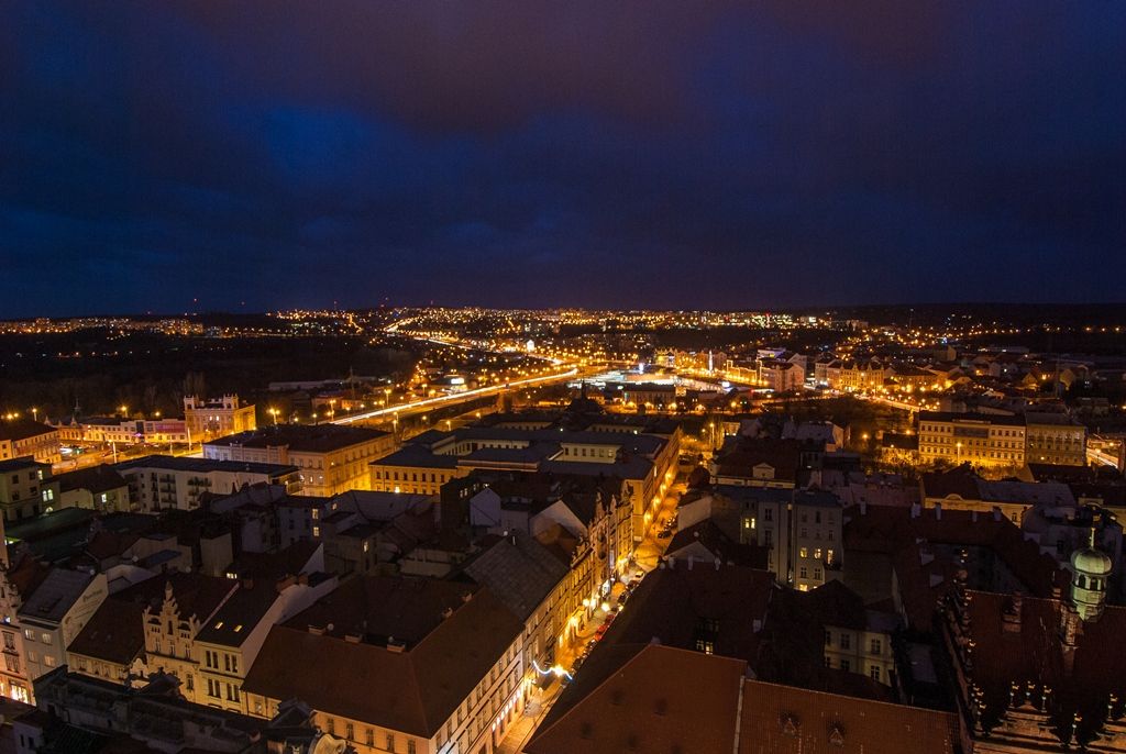 Prosincová Plzeň z věže sv. Bartoloměje (foto: M. Pecuch, 27.12.2016)