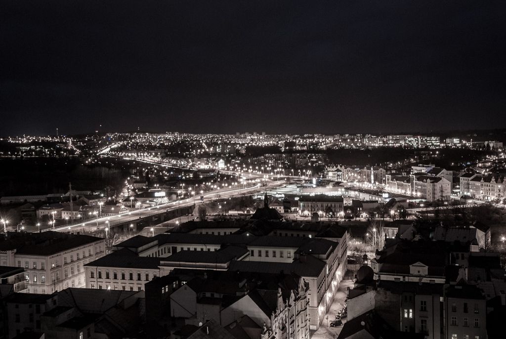 Prosincová Plzeň z věže sv. Bartoloměje (foto: M. Pecuch, 27.12.2016)
