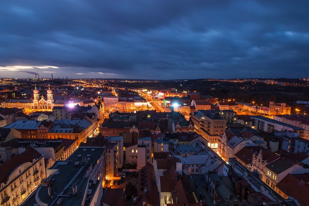 Prosincová Plzeň z věže sv. Bartoloměje (foto: M. Pecuch, 27.12.2016)