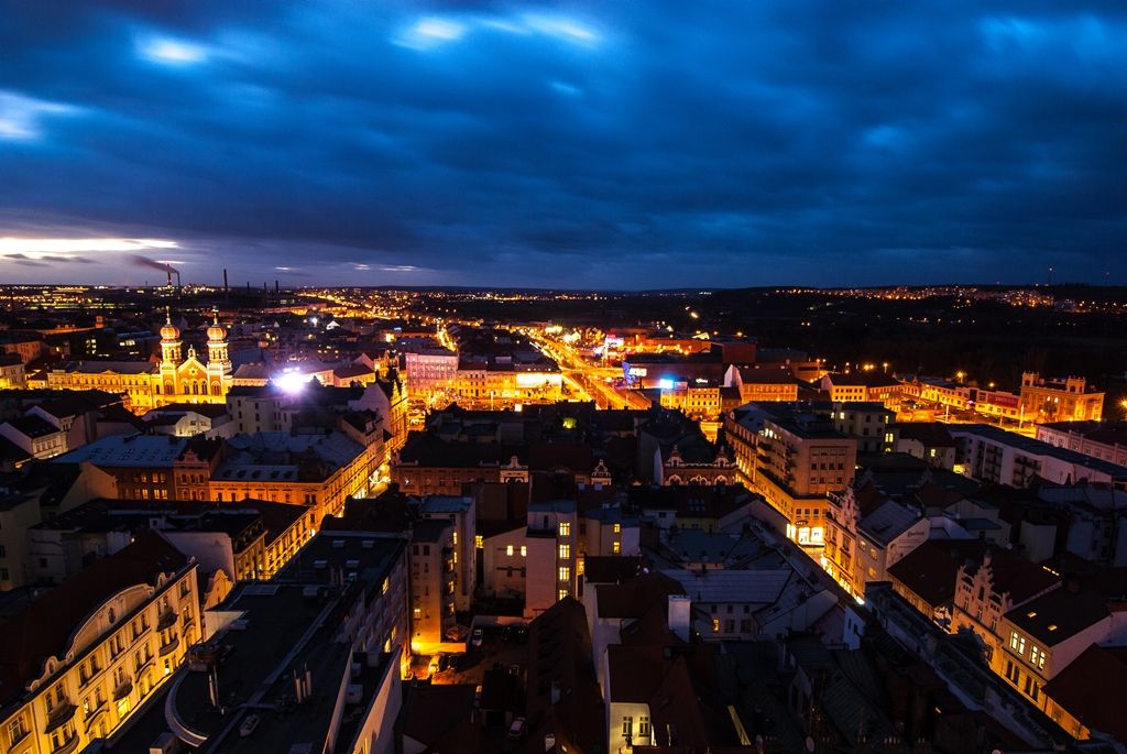 Prosincová Plzeň z věže sv. Bartoloměje (foto: M. Pecuch, 27.12.2016)