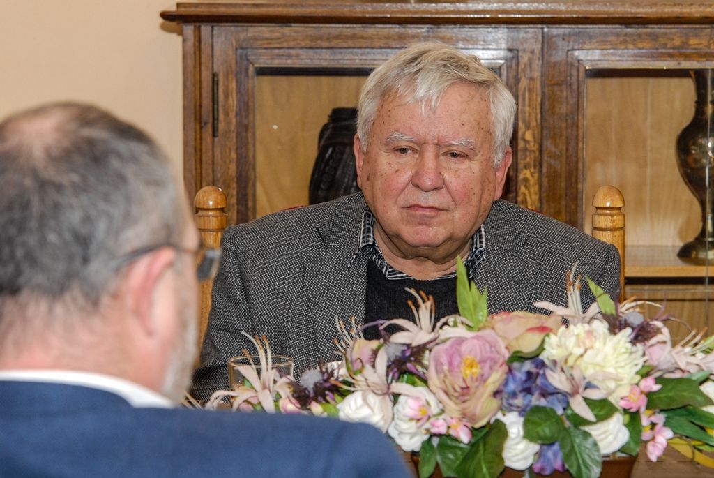 Primátor Zrzavecký a náměstek Baxa na plzeňské radnici přijali jubilanta architekta Jana Soukupa (foto: M. Pecuch, 12.1.2017)