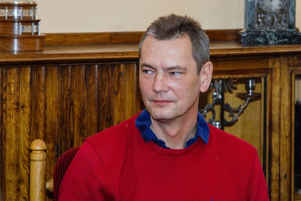 Na plzeňské radnici se setkali bývalí primátoři města Zdeněk Mraček, Zdeněk Prosek, Miroslav Kalous, Martin Baxa a současný primátor Martin Zrzavecký (foto: M. Pecuch, 7.2.2017)