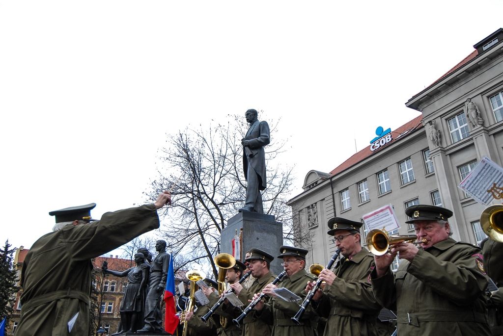 Plzeňané si připomněli výročí narození Tomáše Garrigua Masaryka (foto: M. Pecuch, 7.3.2017)
