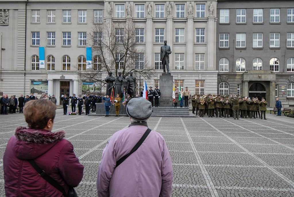 Plzeňané si připomněli výročí narození Tomáše Garrigua Masaryka (foto: M. Pecuch, 7.3.2017)
