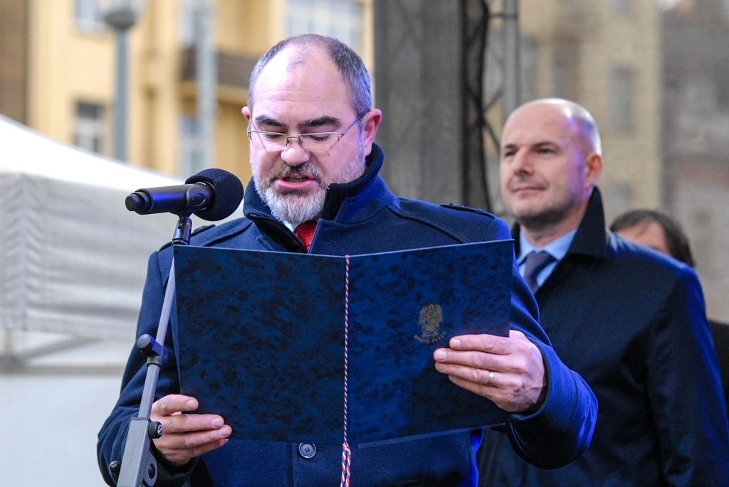 Plzeňané si připomněli výročí narození Tomáše Garrigua Masaryka (foto: M. Pecuch, 7.3.2017)