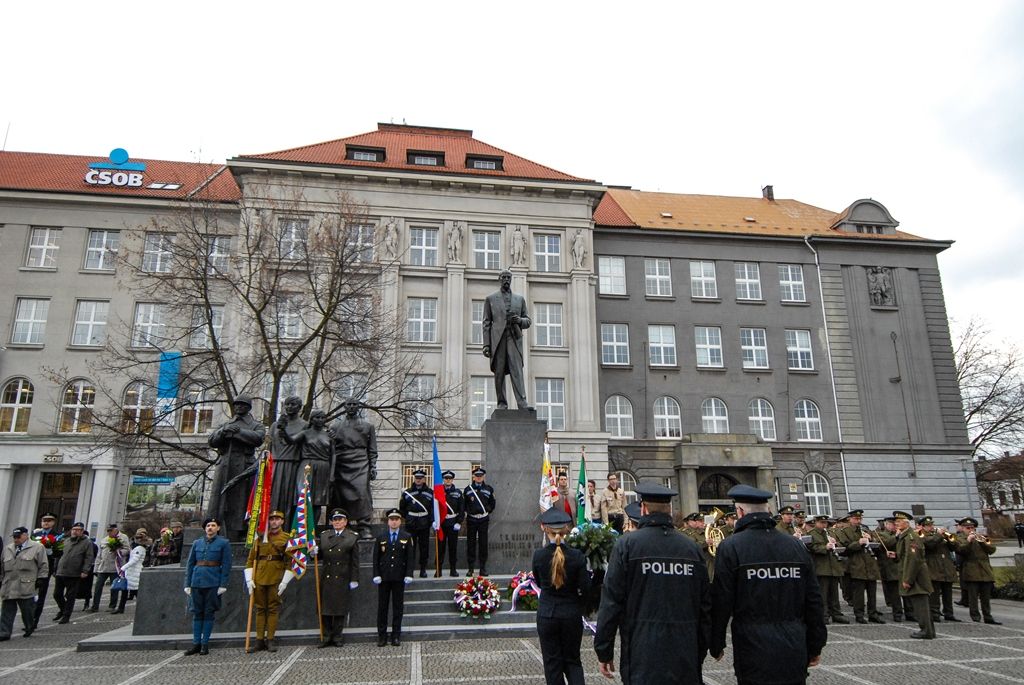 Plzeňané si připomněli výročí narození Tomáše Garrigua Masaryka (foto: M. Pecuch, 7.3.2017)