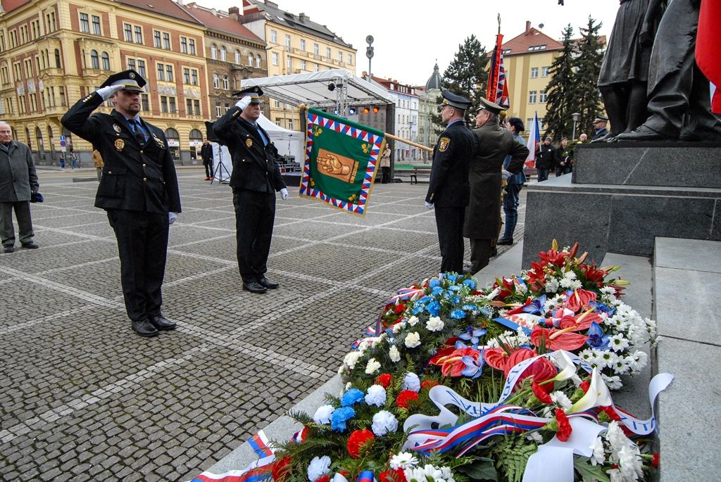 Plzeňané si připomněli výročí narození Tomáše Garrigua Masaryka (foto: M. Pecuch, 7.3.2017)
