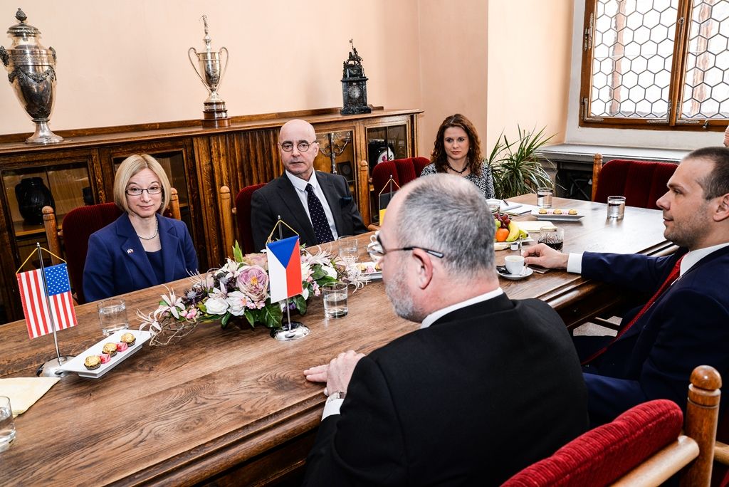 Slavnosti svobody 2017 - Přijetí velvyslanců USA a Belgie na plzeňské radnici a následný pietní akt (foto: M. Pecuch, 6.5.2017)