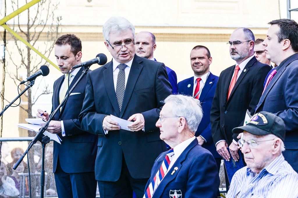 Slavnosti svobody 2017 - Vzpomínkový akt Díky, Ameriko! u Památníku gen. Pattona (foto: M. Pecuch, 6.5.2017)