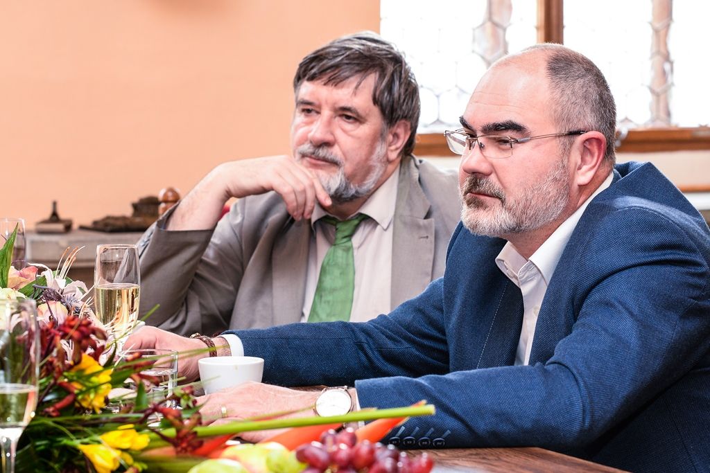 Primátor Martin Zrzavecký přijal profesora Miroslava Baldu (foto: M. Pecuch, 9.5.2017)