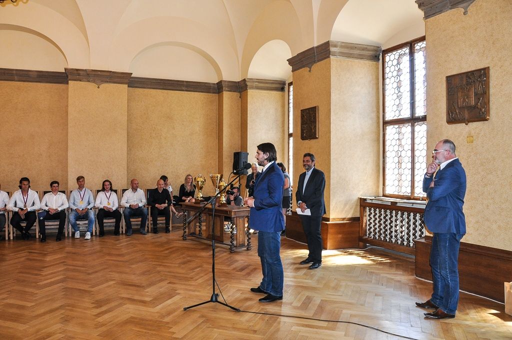 Úspěchy mladých hokejistů HC Plzeň 1929 ocenilo vedení města Plzně (foto: M. Pecuch, 14.6.2017)