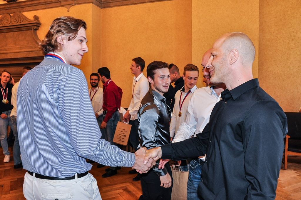 Úspěchy mladých hokejistů HC Plzeň 1929 ocenilo vedení města Plzně (foto: M. Pecuch, 14.6.2017)