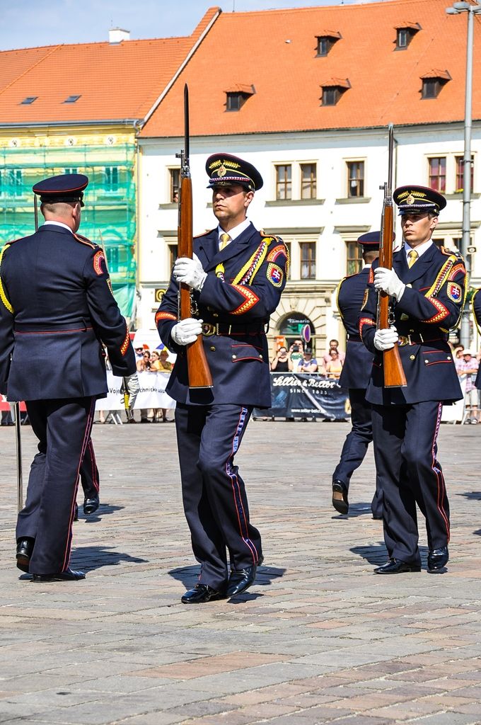 Plzeň poprvé zažila exhibiční přehlídku čestných stráží středoevropského regionu (foto: M. Pecuch, 22.6.2017)