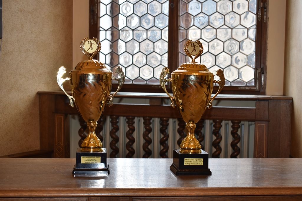 Úspěšné mladé sportovce přijali na radnici zástupci města Plzně (foto: A. Jarošová, 27.6.2017)