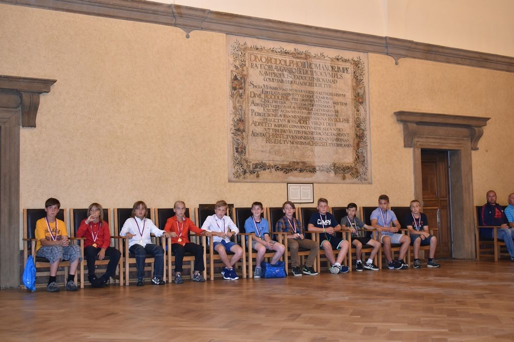 Úspěšné mladé sportovce přijali na radnici zástupci města Plzně (foto: A. Jarošová, 27.6.2017)