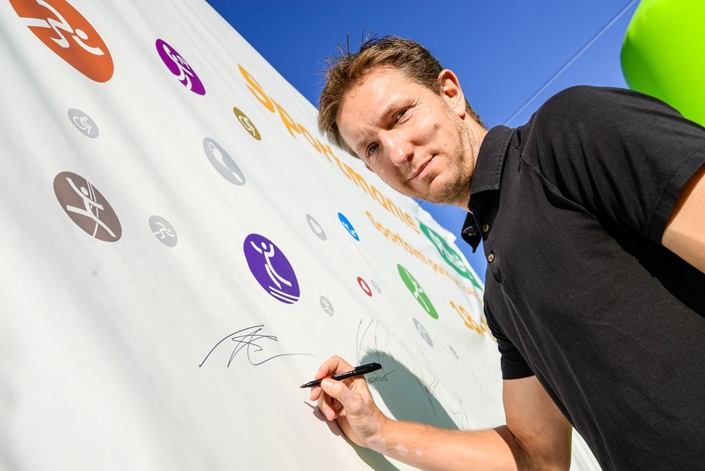 Letní Sportmanie Plzeň - Ve středu přivítala další hosty z řad sportovních osobností, a sice házenkáře Karla Nocara a Jana Štochla. (foto: M. Pecuch, 23.8.2017)