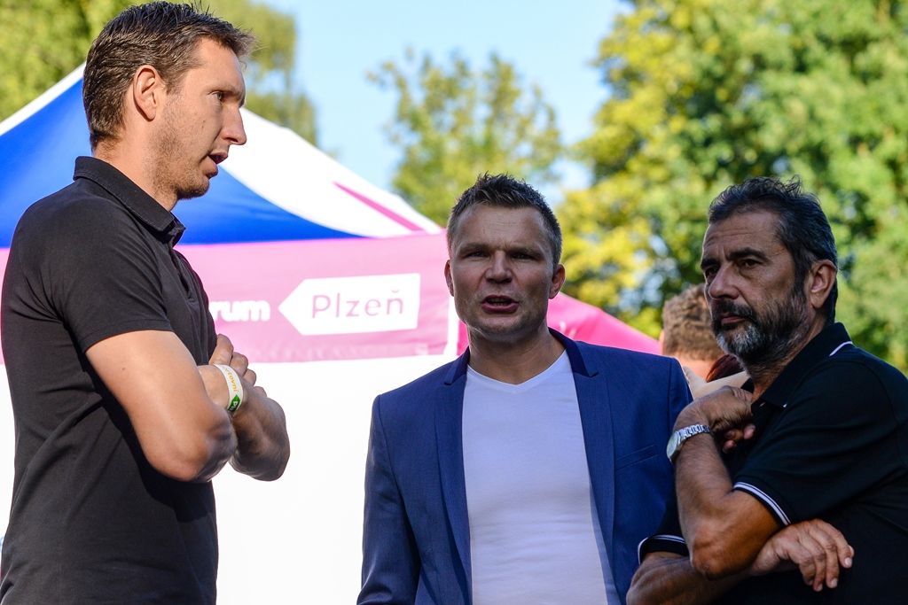 Letní Sportmanie Plzeň - Ve středu přivítala další hosty z řad sportovních osobností, a sice házenkáře Karla Nocara a Jana Štochla. (foto: M. Pecuch, 23.8.2017)