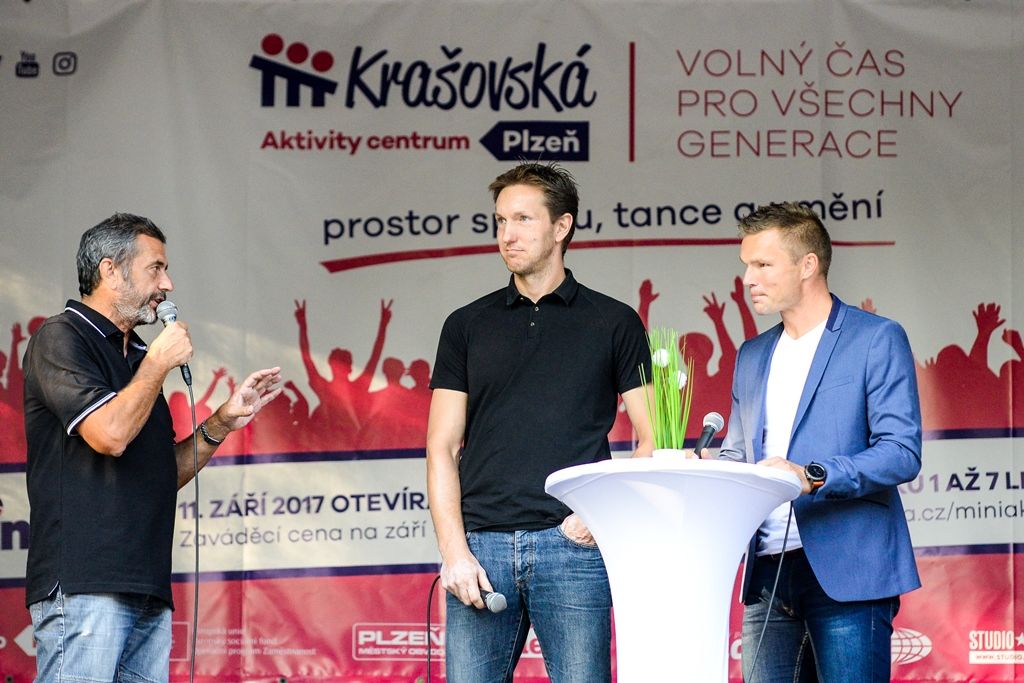 Letní Sportmanie Plzeň - Ve středu přivítala další hosty z řad sportovních osobností, a sice házenkáře Karla Nocara a Jana Štochla. (foto: M. Pecuch, 23.8.2017)