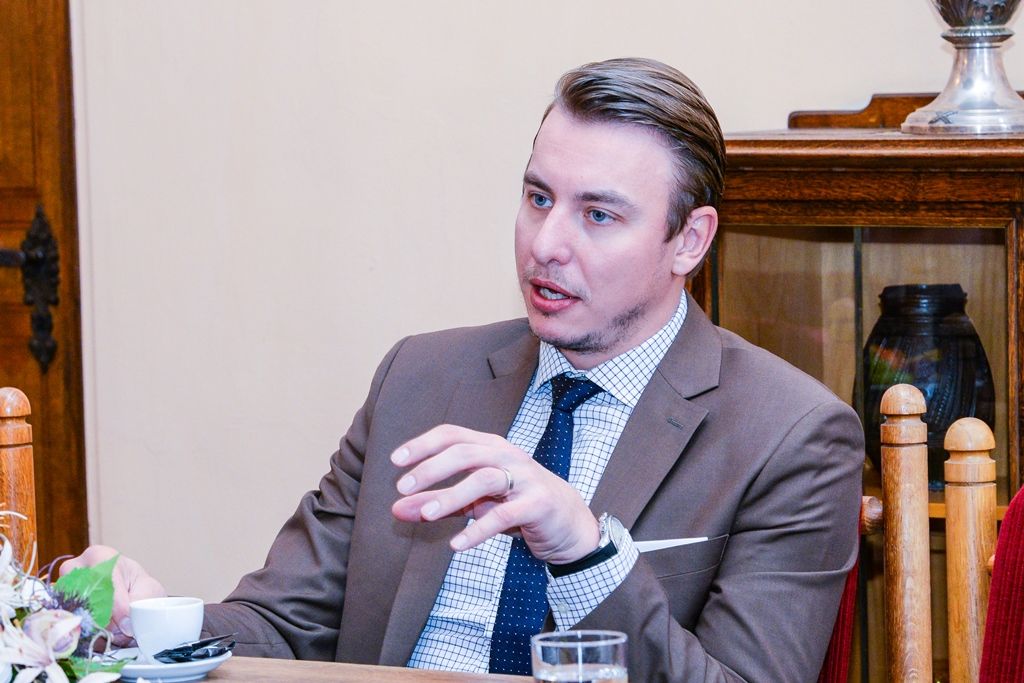 Házenkář Filip Jícha navštívil plzeňskou radnici (foto: M. Pecuch, 12.1.2018)