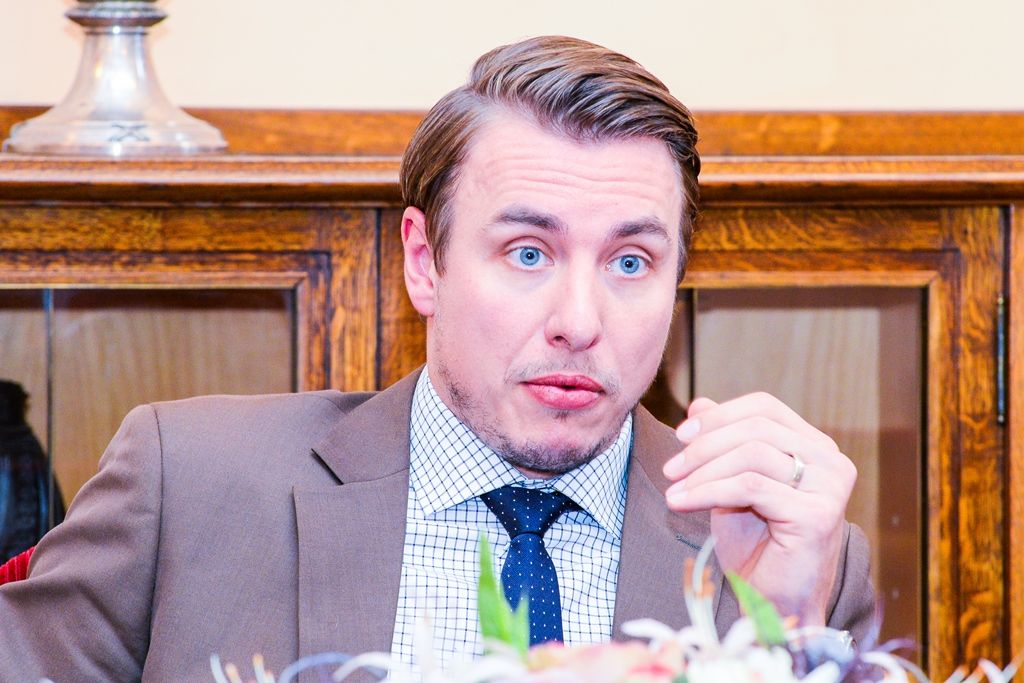 Házenkář Filip Jícha navštívil plzeňskou radnici (foto: M. Pecuch, 12.1.2018)