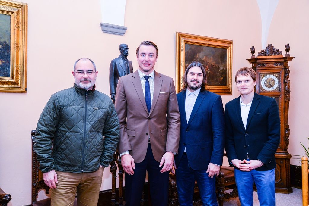 Házenkář Filip Jícha navštívil plzeňskou radnici (foto: M. Pecuch, 12.1.2018)