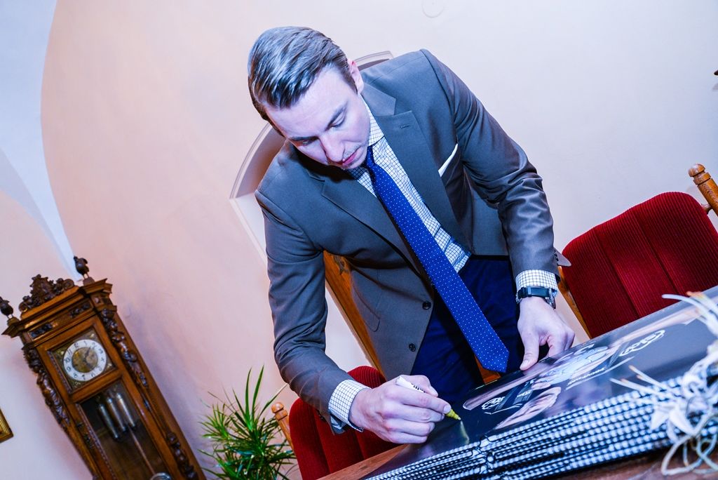 Házenkář Filip Jícha navštívil plzeňskou radnici (foto: M. Pecuch, 12.1.2018)