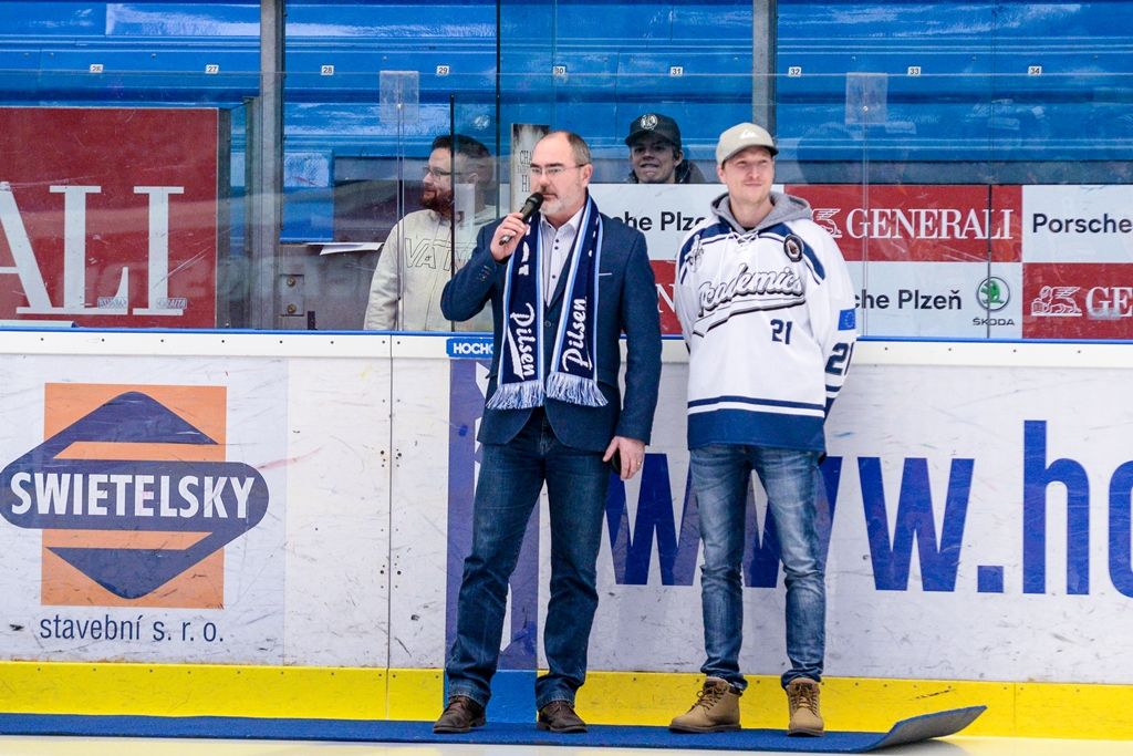 Zápas Akademiků Plzeň vs. Cavaliers Brno o postup do Play-off Evropské univerzitní hokejové ligy (foto: M. Pecuch, 6.3.2018)