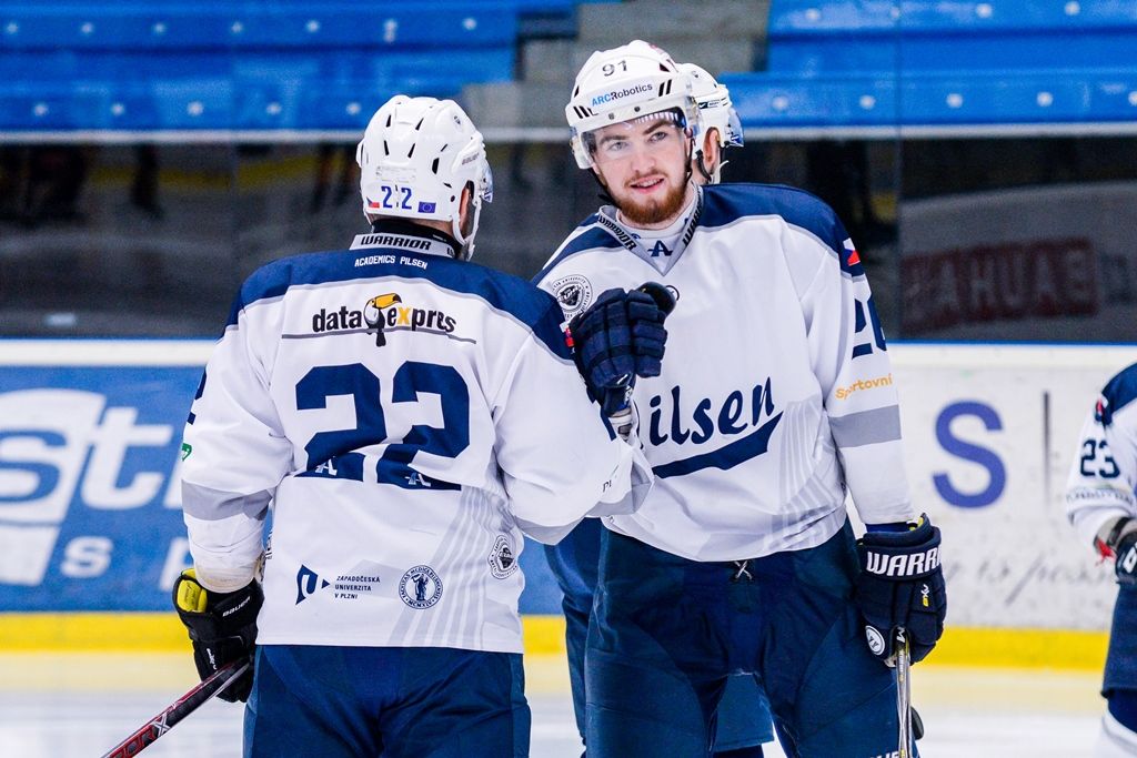 Zápas Akademiků Plzeň vs. Cavaliers Brno o postup do Play-off Evropské univerzitní hokejové ligy (foto: M. Pecuch, 6.3.2018)