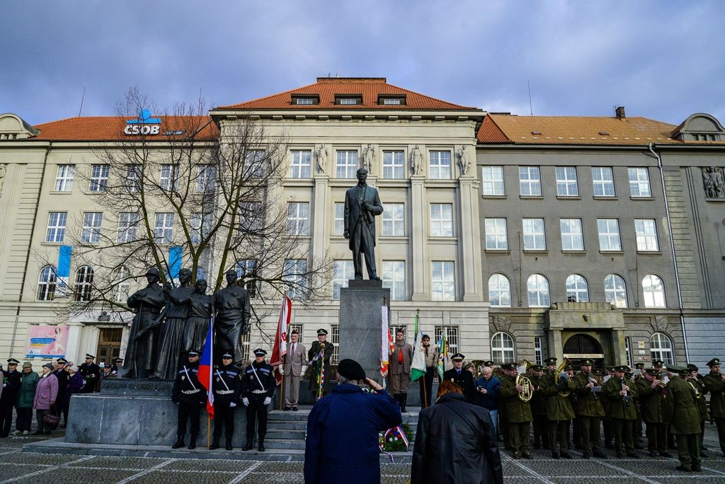 Plzeň si připomněla narození T. G. Masaryka (foto: M. Pecuch, 7.3.2018)
