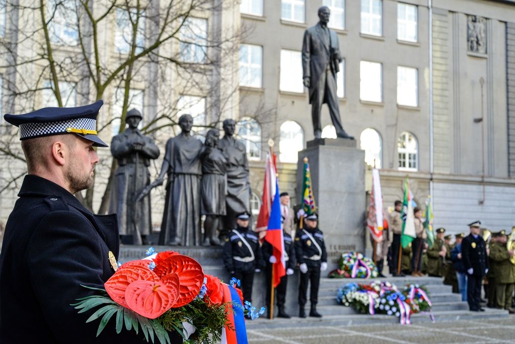 Plzeň si připomněla narození T. G. Masaryka (foto: M. Pecuch, 7.3.2018)
