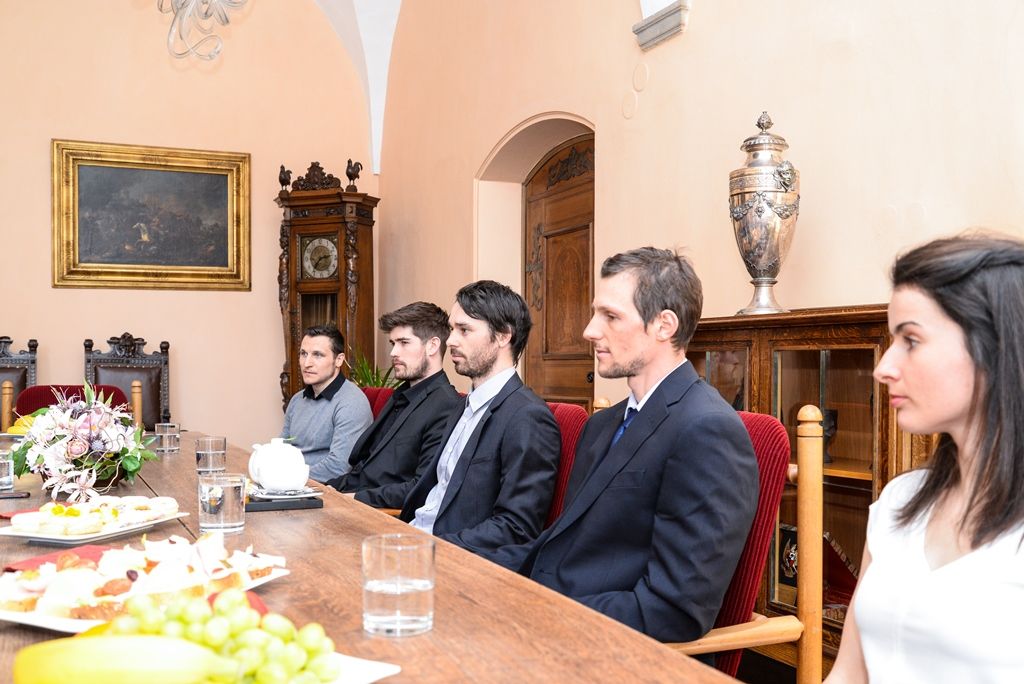 Olympionici z Pchjongčangu zavítali na radnici (foto: M. Pecuch, 21.3.2018)