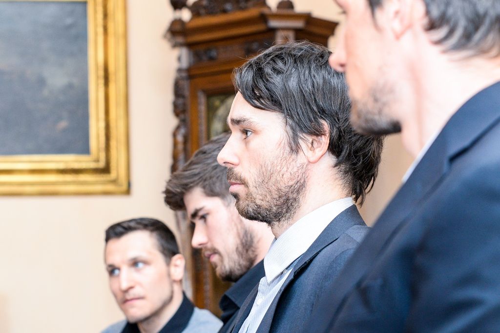 Olympionici z Pchjongčangu zavítali na radnici (foto: M. Pecuch, 21.3.2018)