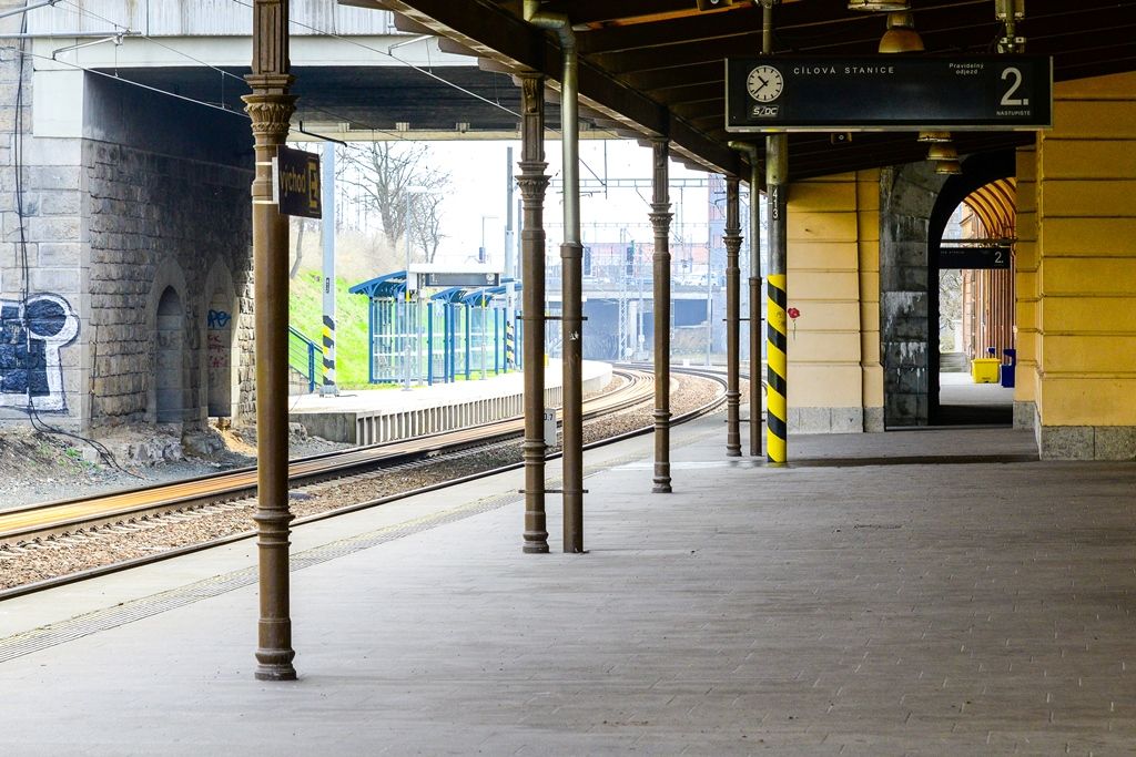 Železniční stanice Plzeň-Jižní Předměstí (foto: M. Pecuch, 4.4.2018)