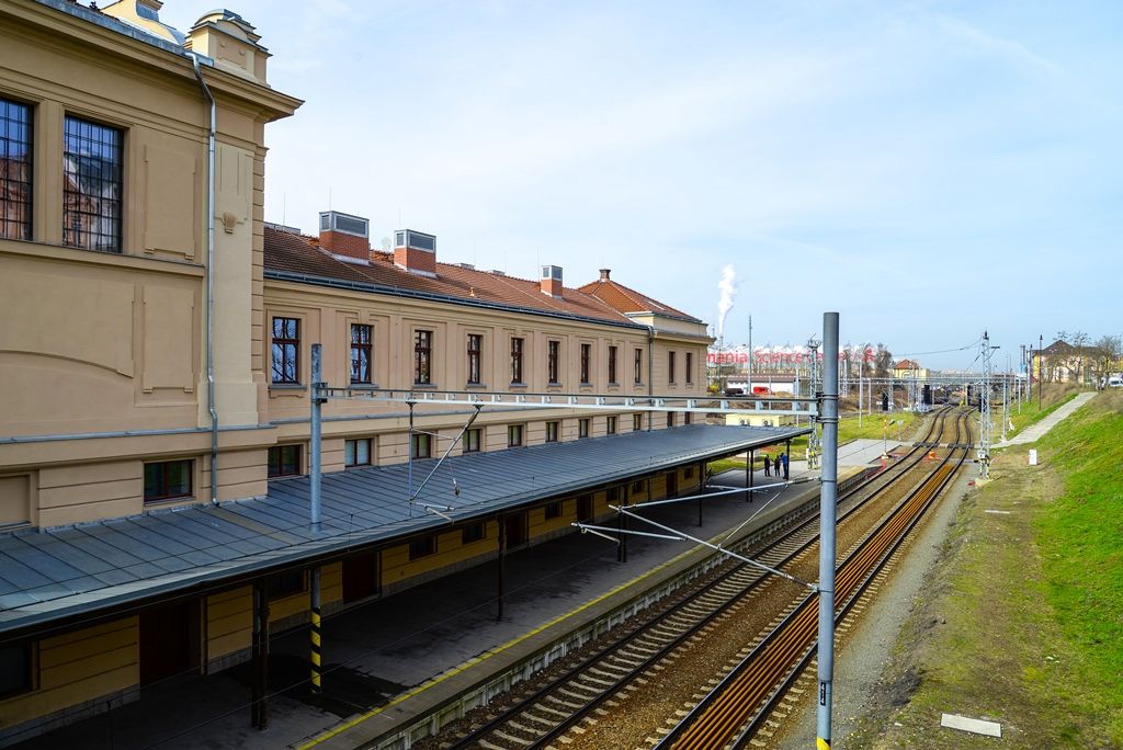 Železniční stanice Plzeň-Jižní Předměstí (foto: M. Pecuch, 4.4.2018)