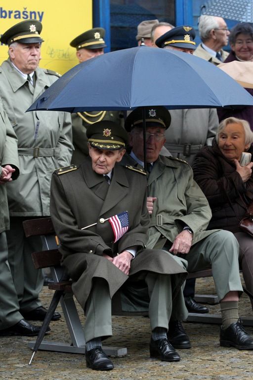 Vzpomínkového aktu u památníku „Díky, Ameriko!“ se zúčastnil také prezident ČR Václav Klaus. Jako první přítomné hosty, veterány a občany přivítal a projev přednesl primátor města Pavel Rödl. Po něm promluvili prezident České republiky Václav Klaus, chargé d´affaires Velvyslanectví USA v ČR paní Mary Thompson- Jones a na závěr zástupce amerických válečných veteránů Earl Ingram. Oficiální část vzpomínkového aktu, který město v roce 2010 připravilo podle pravidel hradního protokolu, ukončilo položení věnců a květin.