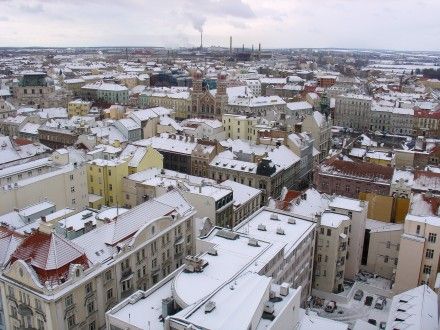 Bílá Plzeň z věže katedrály sv. Bartoloměje