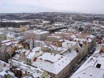 Bílá Plzeň z věže katedrály sv. Bartoloměje