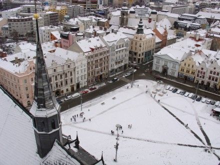 Bílá Plzeň z věže katedrály sv. Bartoloměje