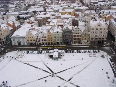 Bílá Plzeň z věže katedrály sv. Bartoloměje