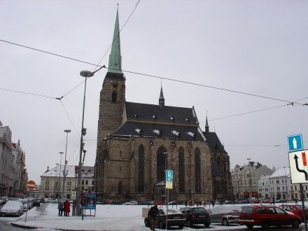 Bílá Plzeň z věže katedrály sv. Bartoloměje