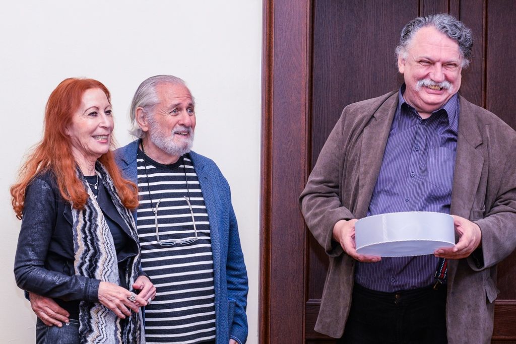 Architekt Richard Saul Wurman si na radnici převzal Cenu Ladislava Sutnara (foto: M. Pecuch, 12.6.2018)