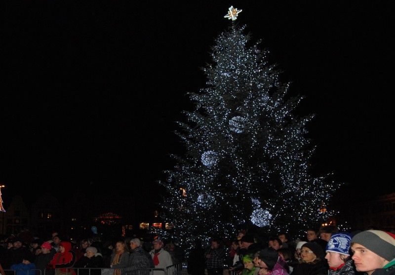 Stovky lidí se dnes (27.11.2011) přišly podívat na náměstí Republiky, kde byl v podvečer rozsvícen tradiční vánoční strom. V 16 hodin ožilo náměstí sváteční atmosférou, o kterou se postaraly plzeňské dětské sbory Javořičky, Mariella, Grey Donkeys a Plzeňský dětský sbor. Přesně v 18 hodin rozsvítili společně s primátorem Martinem Baxou a plzeňským biskupem Františkem Radkovským vánoční strom děti z Městského ústavu sociálních služeb a děti z rodiny, která čtrnáctimetrovou jedli ze své zahrady věnovala městu.
