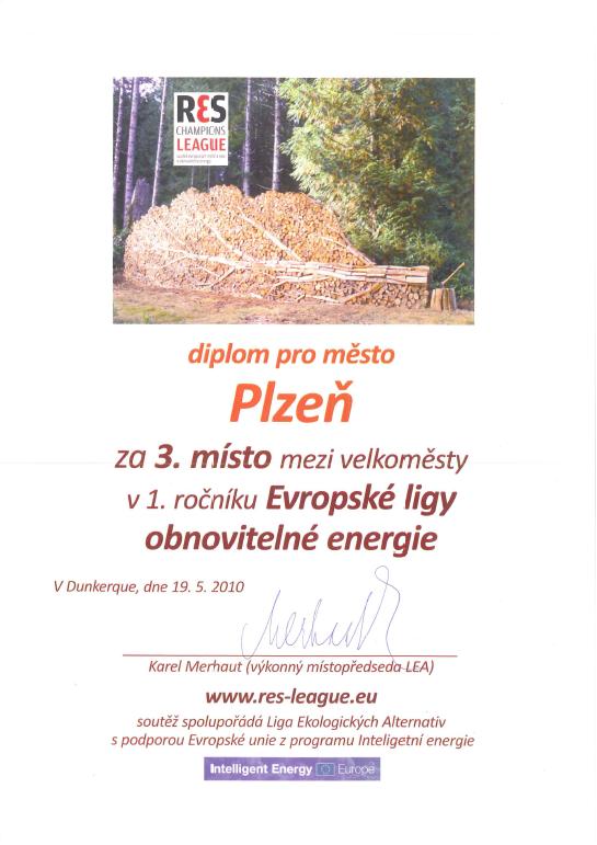 Diplom za 3. místo v RES
