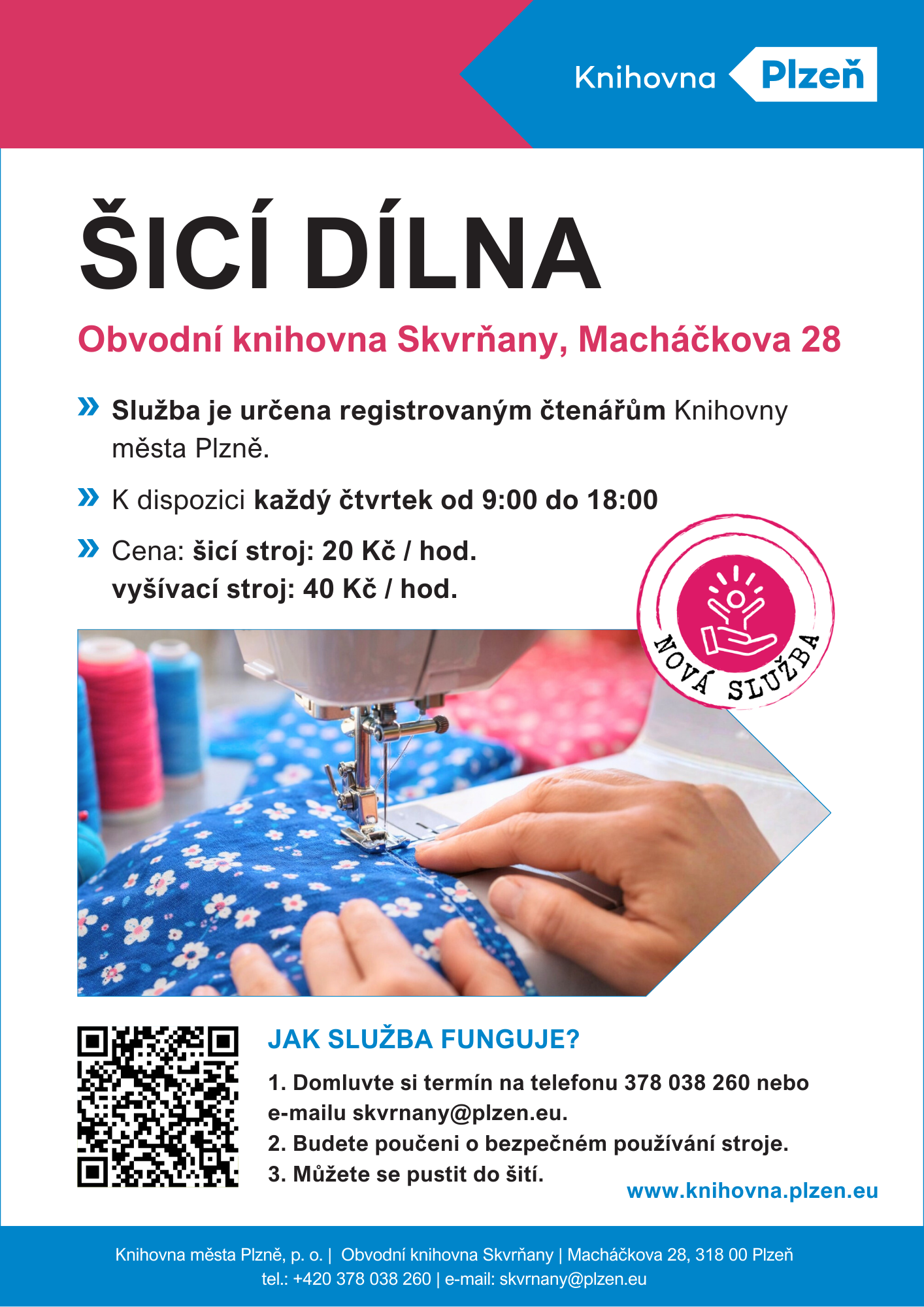 šicí dílna - letáček šicí dílna - letáček